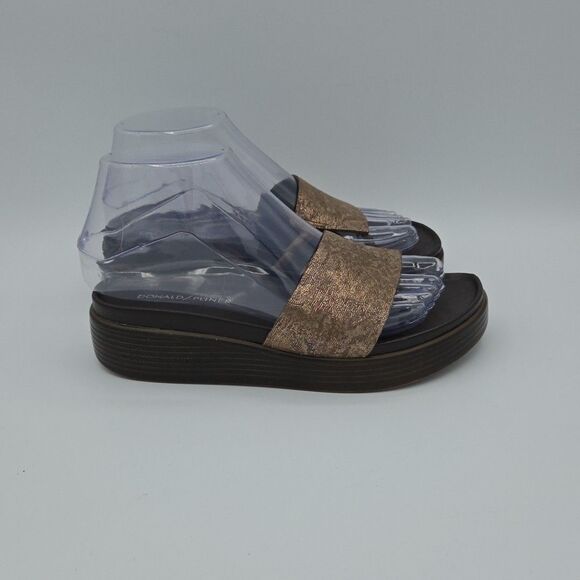 Donald Pliner Fifi Slide Platform Thong Sandal Brown with Bronze Size 6M EUC - Picture 6 of 9
